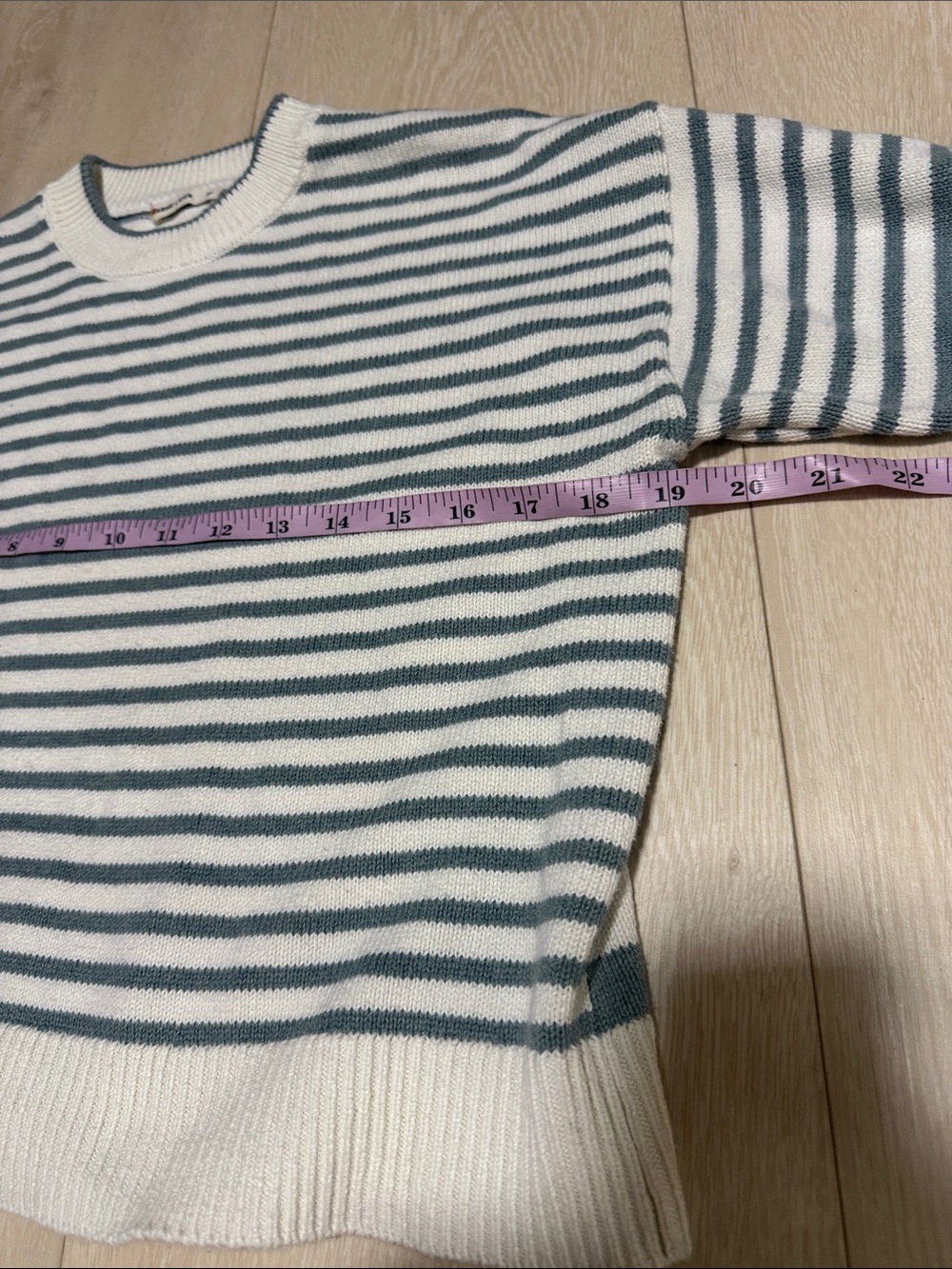 Marine Layer Cream and Sage Striped Crewneck Sweater - Picture 5 of 9